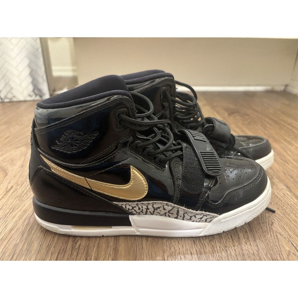 Kids/Youth Jordan Legacy 312 Black Gold Patent